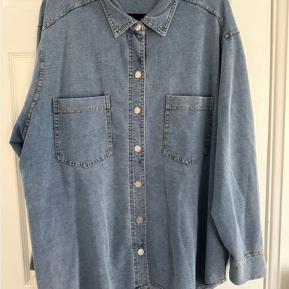 JANE AND DELANCEY BLUE SHIRT 3X